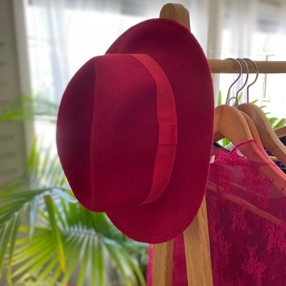 Red Wool Hat Purchased in Paris